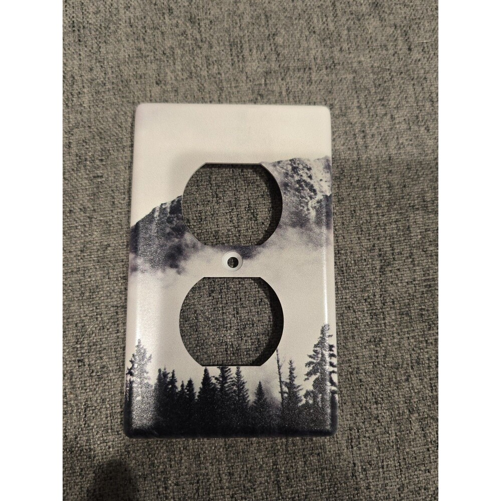 Mountain Lake Scenic Duplex Outlet Cover 1-Gang Decorative Wall Plate New